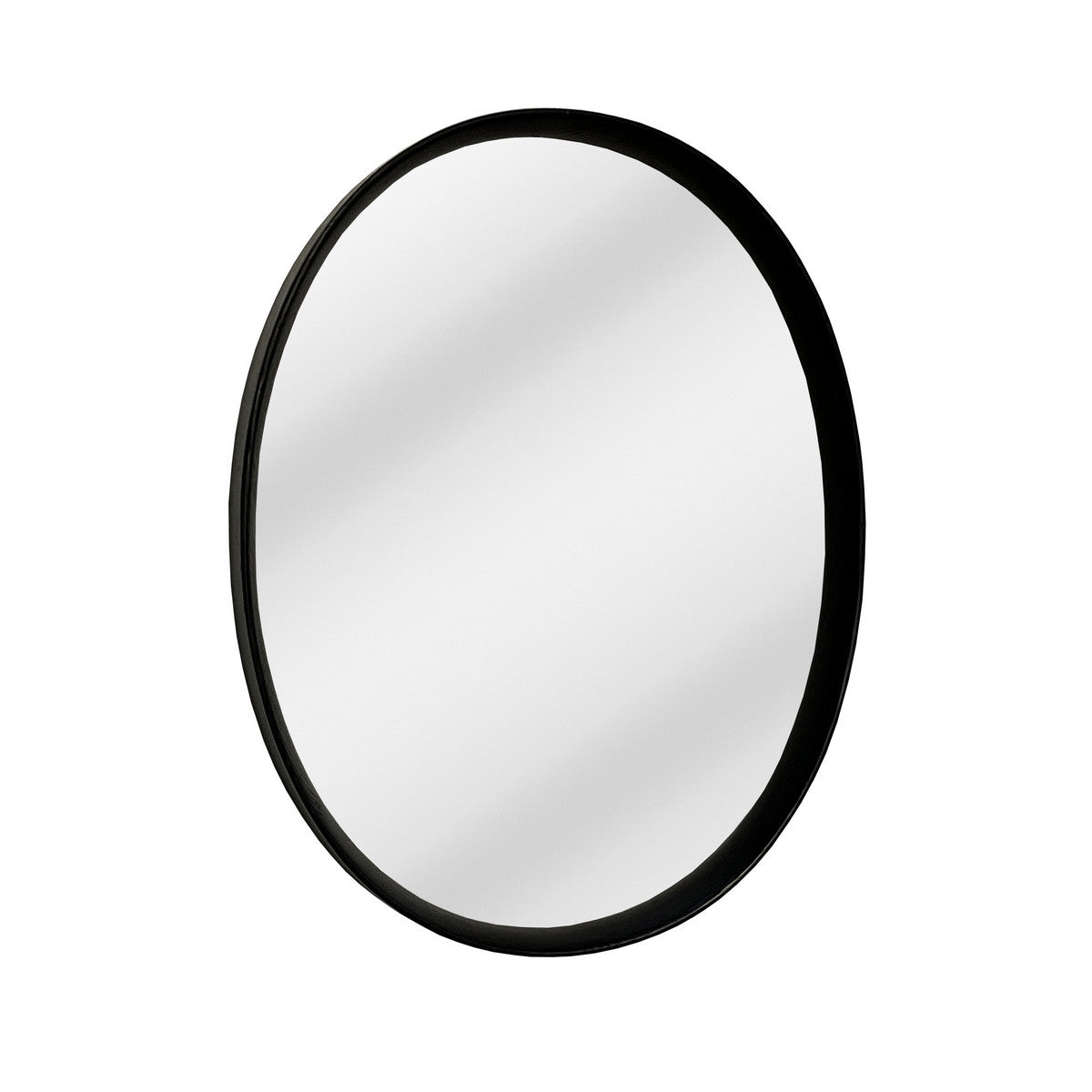 Black Oak Oval Framed Mirror