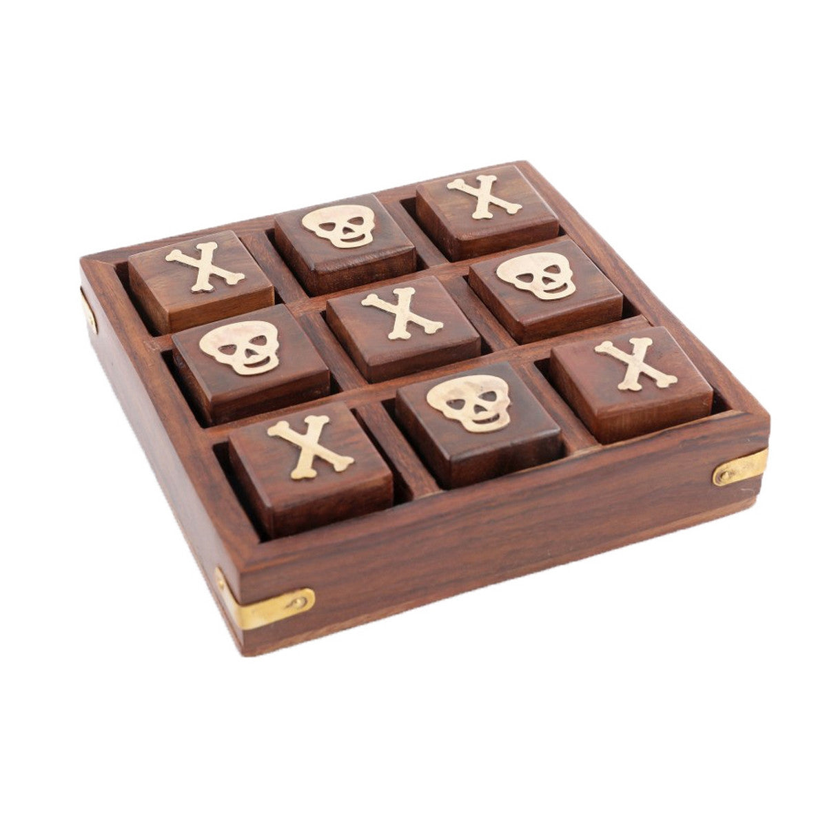 Wooden Skull & Cross Bones Tic Tac Toe