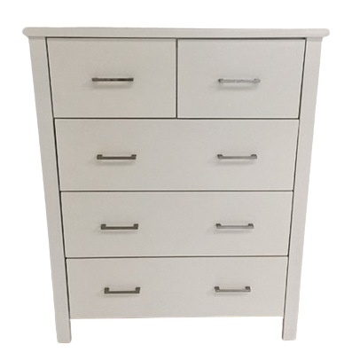 Tina 5 Drawer Tallboy White