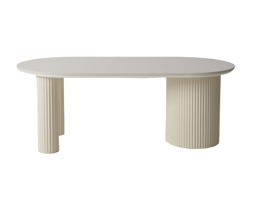 Roberto Tri-Column Coffee Table - Chalk White