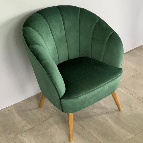 Gina Velvet Casual Armchair - Green