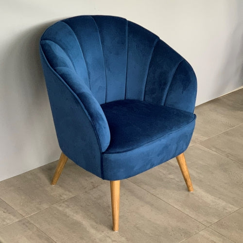 Gina Velvet Casual Armchair - Navy