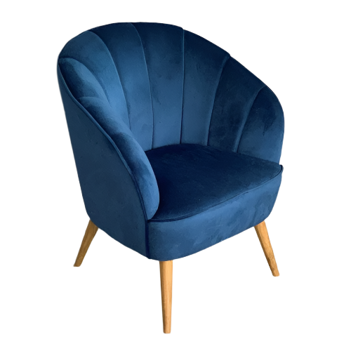 Gina Velvet Casual Armchair - Navy