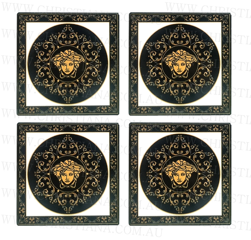 Coasters Set of 4 - Medusa Black