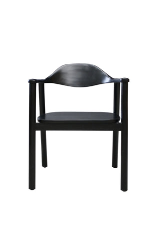 Remy Teak Dining Chair with Arms - Black