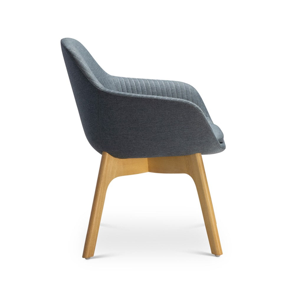 Ava Chair with Wood Leg Base