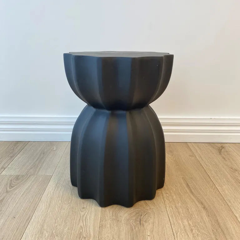 Fluted Side Table - Black