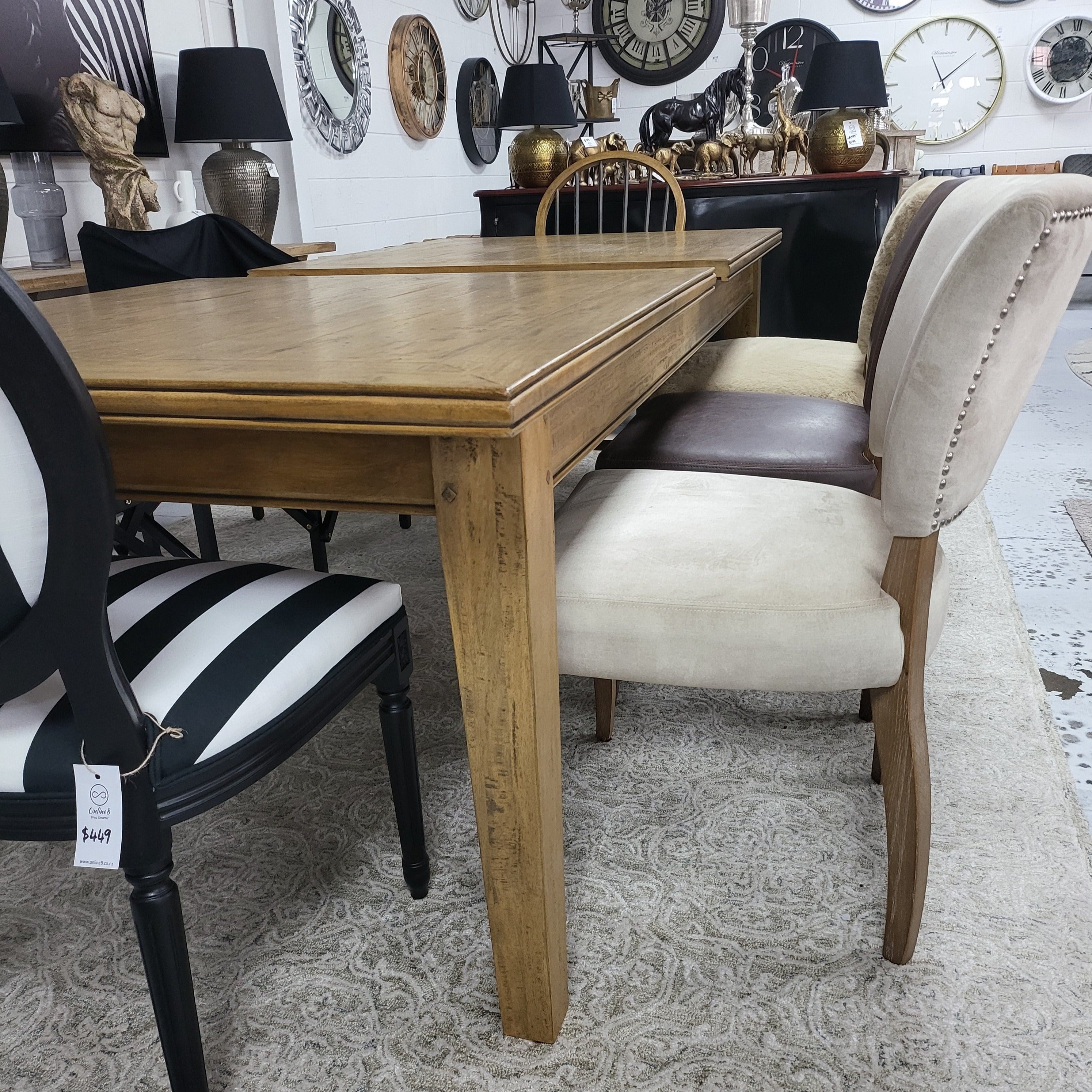 Bosquet Double Extension Dining Table - Rustic Light