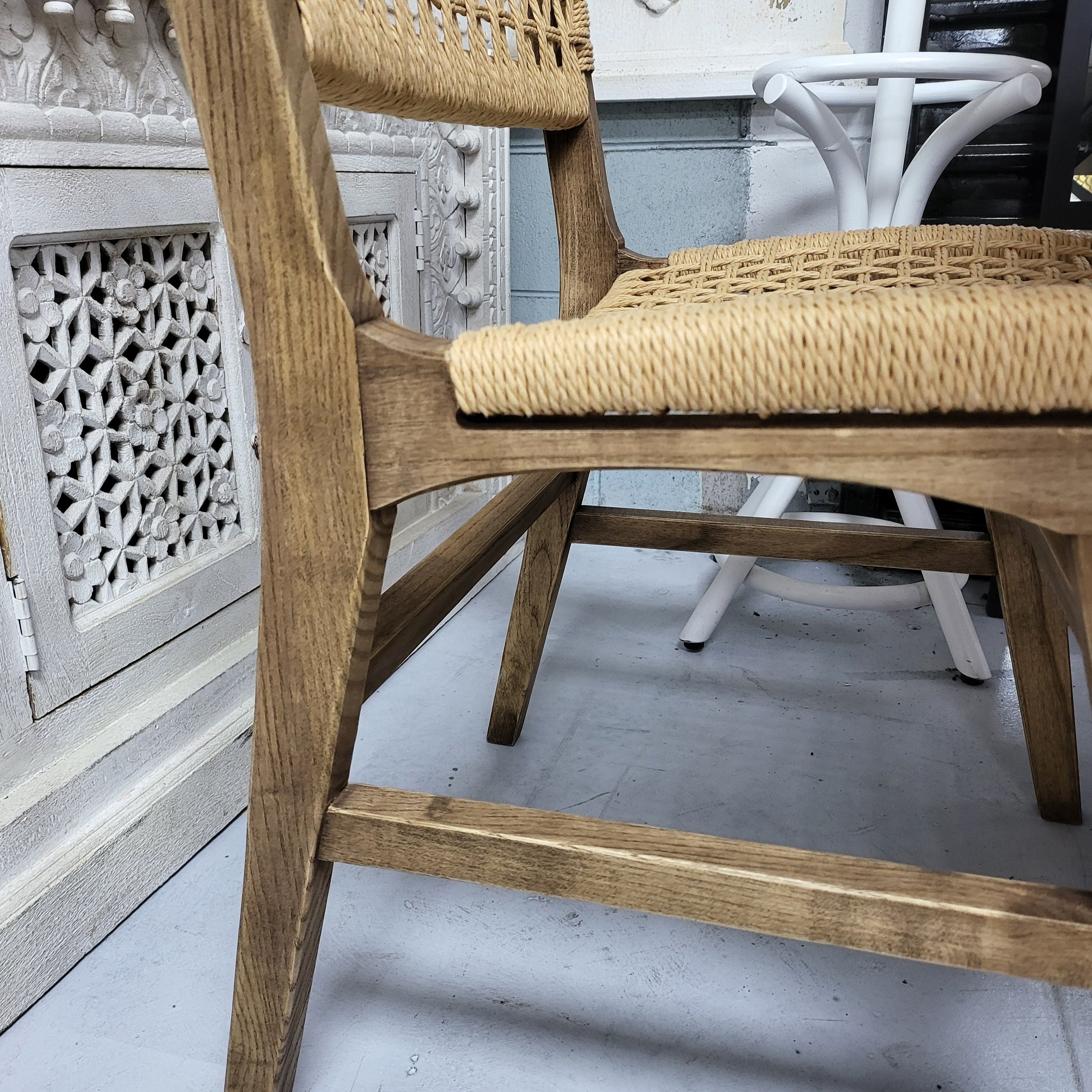 Reclaimed Oak & Rattan Dining Chair