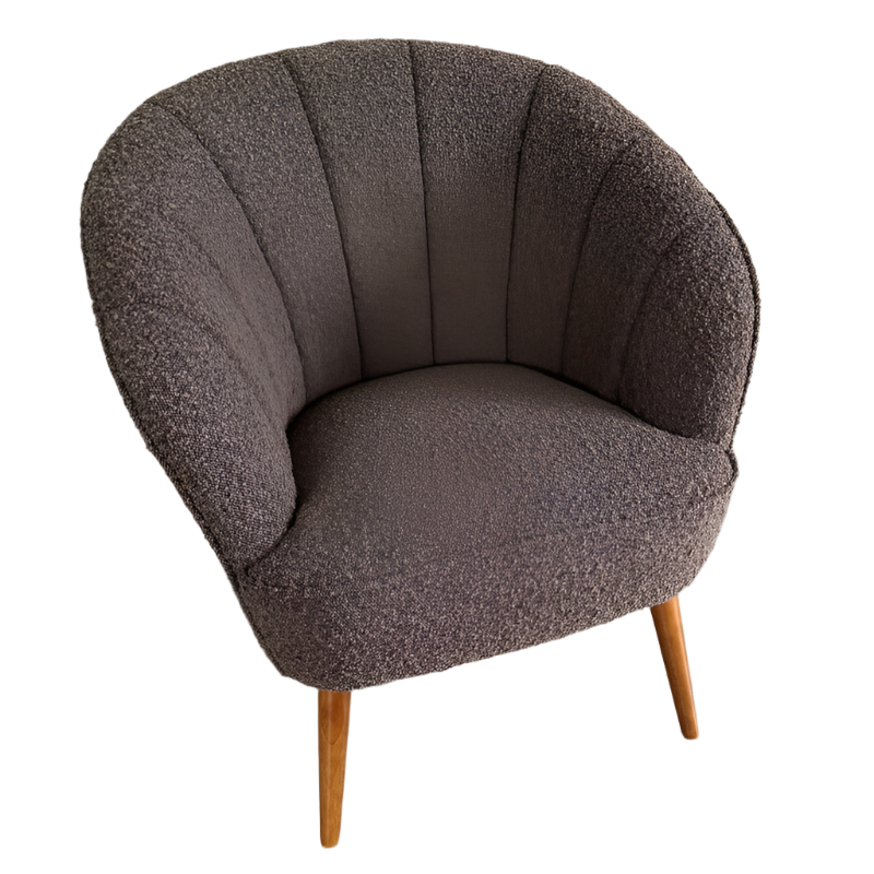 Gina Boucle Casual Armchair - Coffee