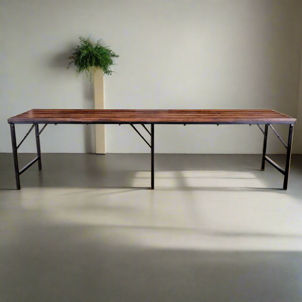 Emile Iron and wood Trestle Table - 3M