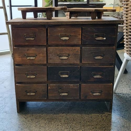 Table Top 16 Drawer Wooden Cabinet