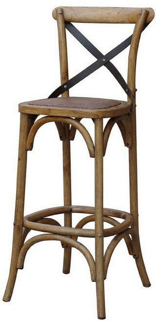 Metal Cross Back Bar Stool