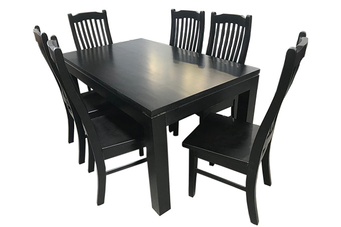 Ada Black Dining Suite 7Pcs