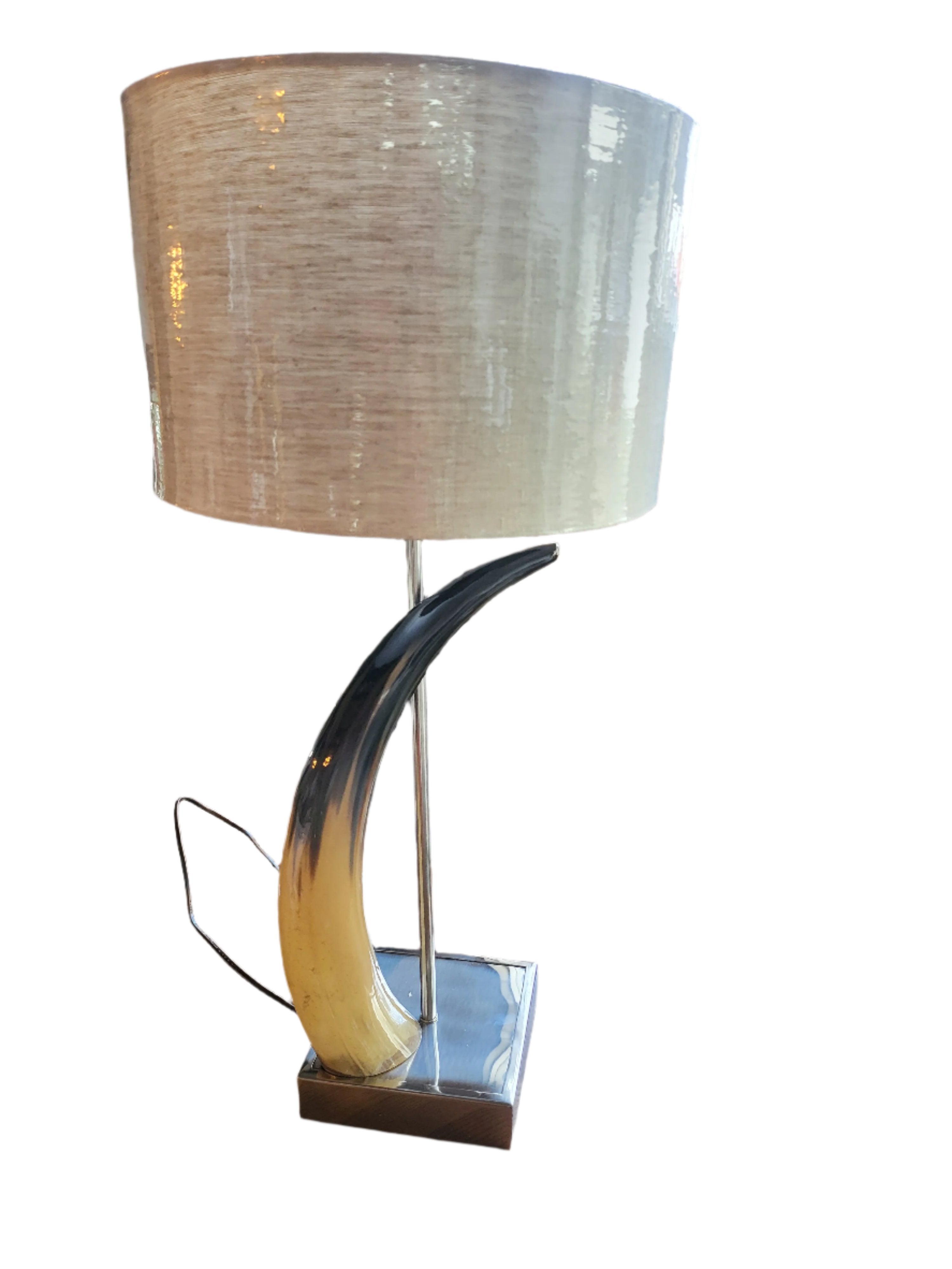 Horn Table Lamp with Nickel Base