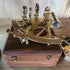 Nautical Solid Brass Sextant With Wooden Box