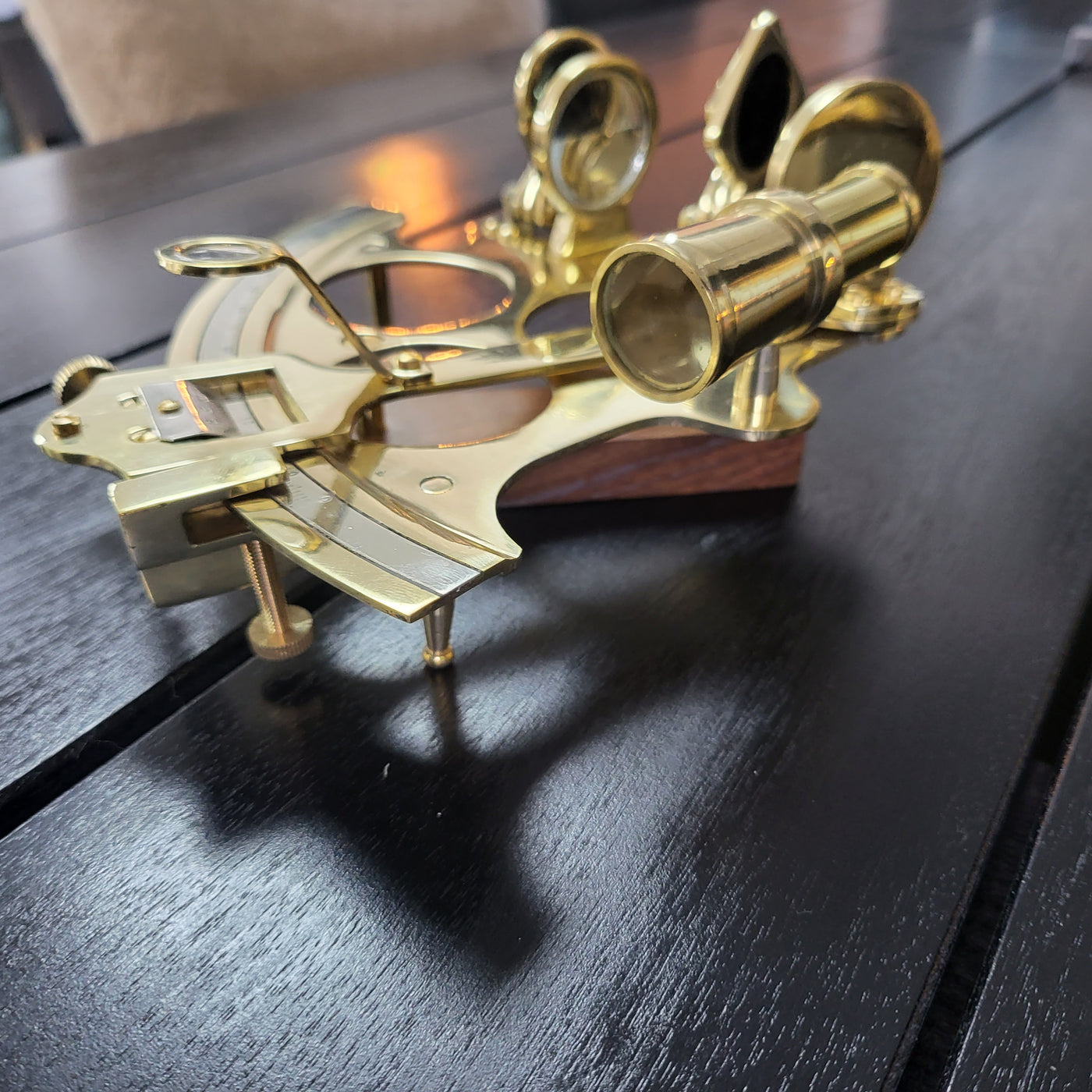 High-Quality nautical brass sextant with wooden box for Decoration and More  