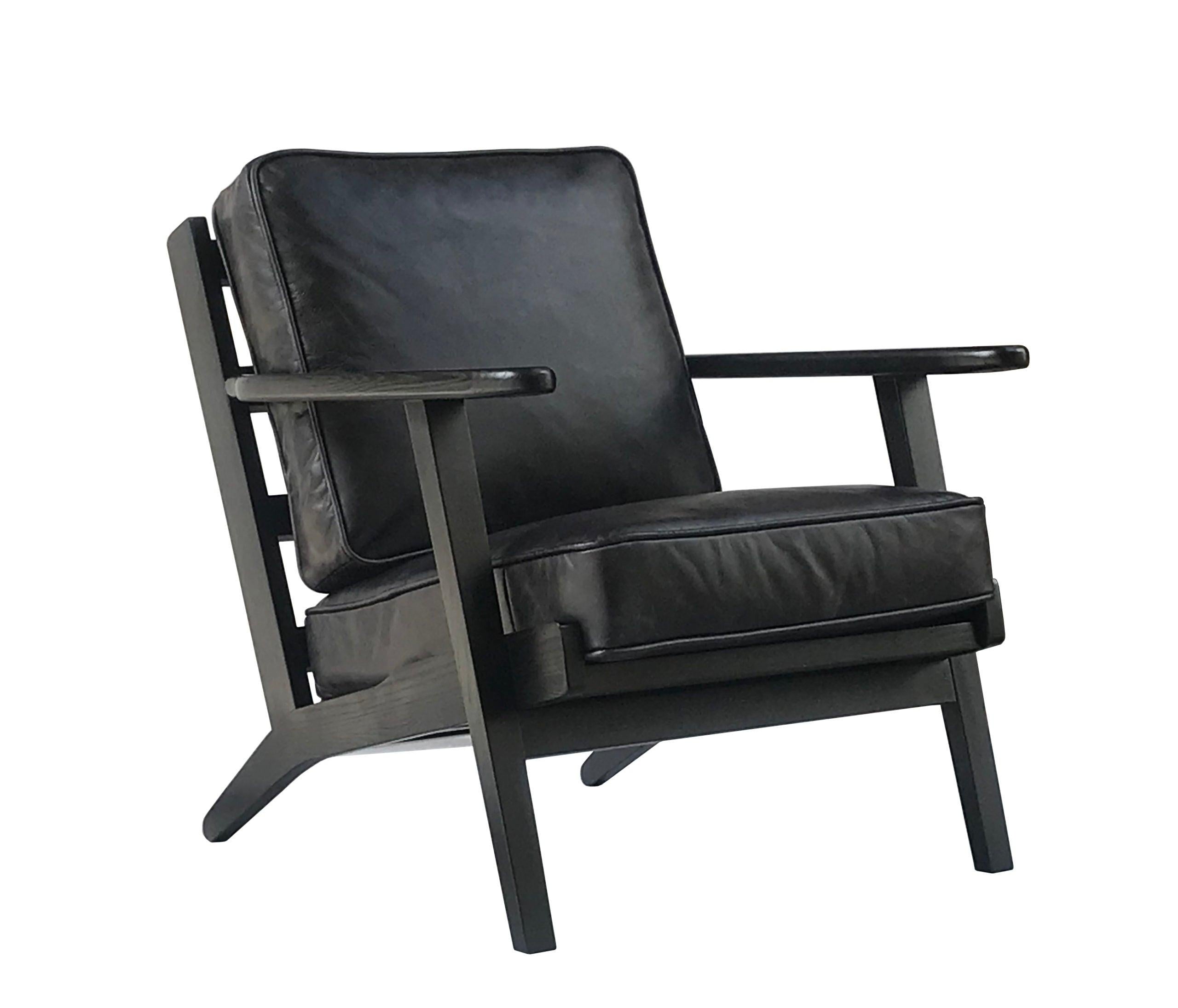 Molly Leather Armchair - Charcoal