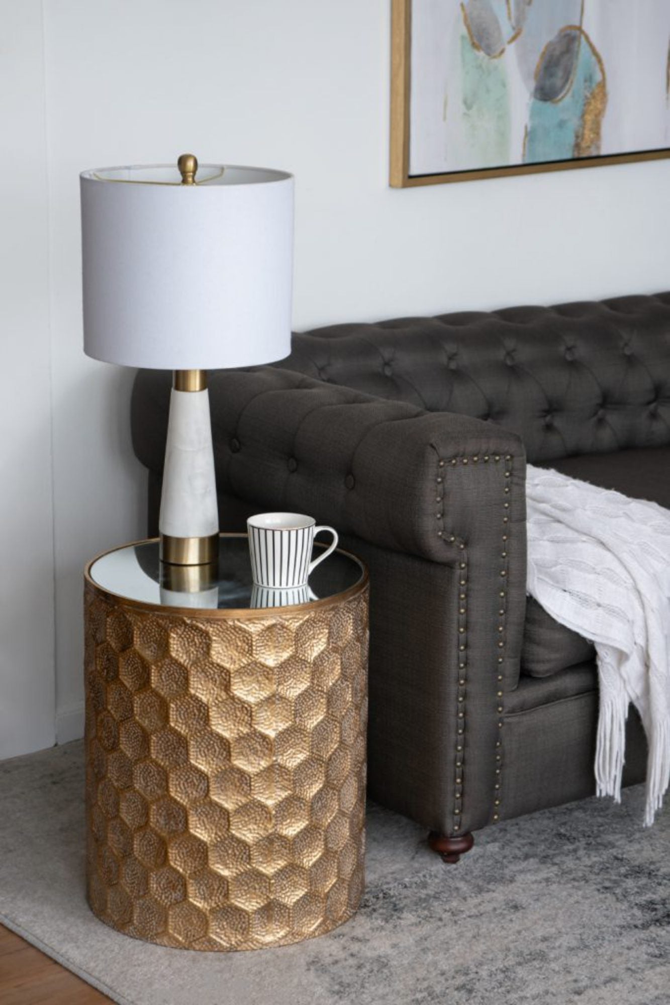 Geometric Side Table Gold