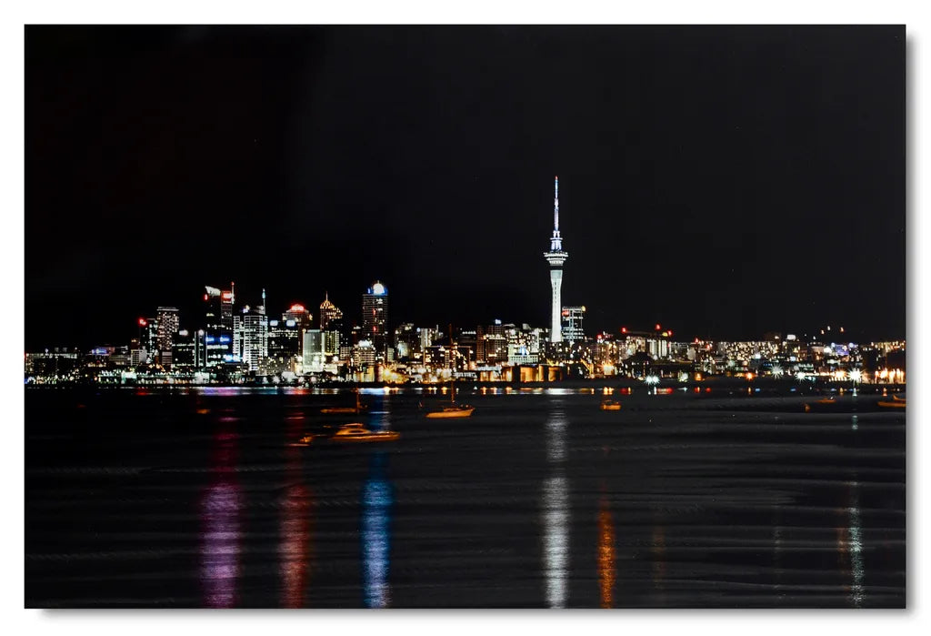 Auckland by Night Aluminium Wall Art