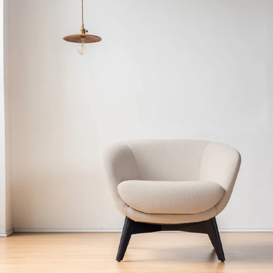 Crescent Boucle Lounge Chair