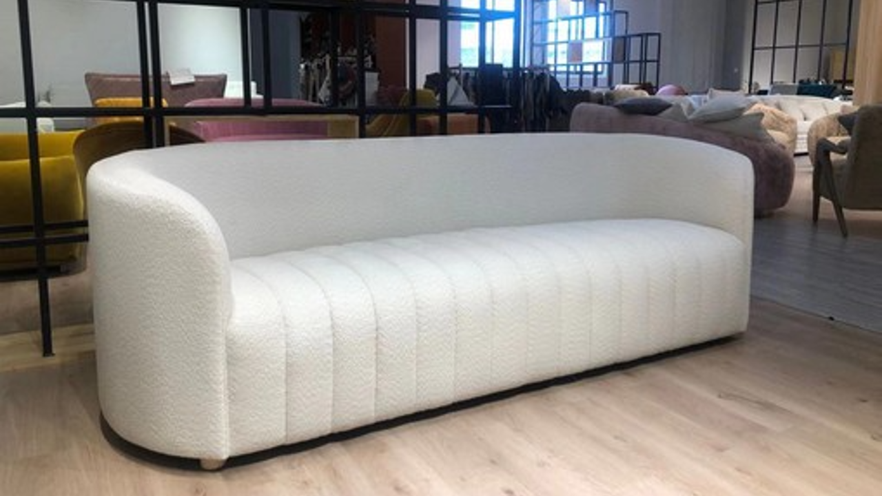 Dubai 3 Seater Sofa - White Boucle