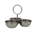 Hammered Design Triple Condiment Set Silver