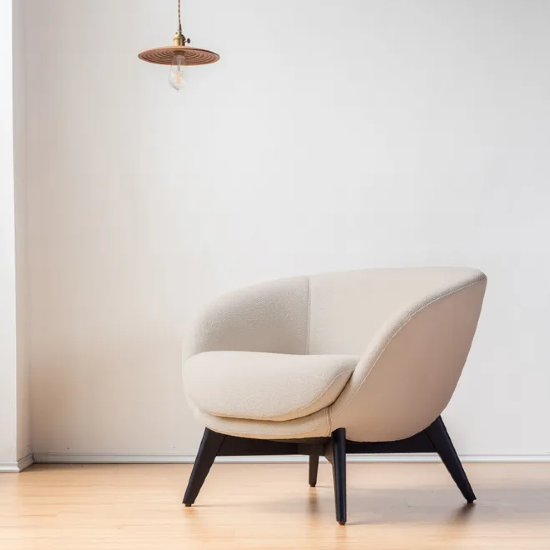 Crescent Boucle Lounge Chair