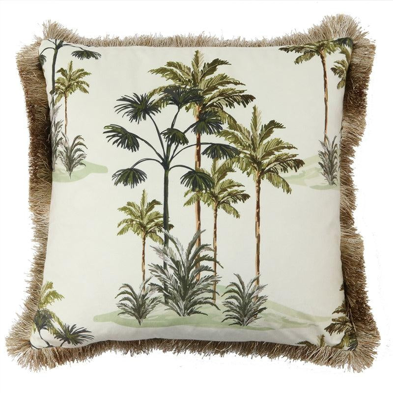 Velvet Palm Tree Cushion 45x45cm