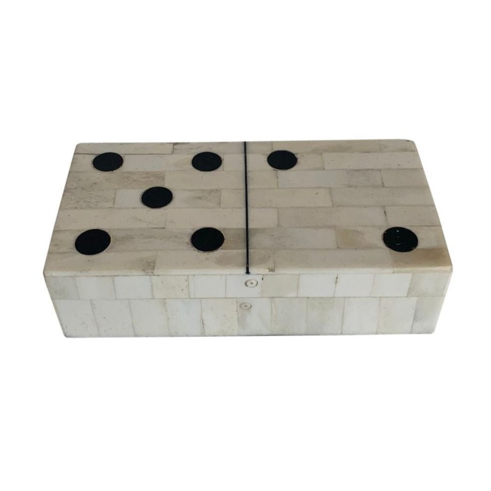 Bone Domino Black Tissue Box