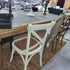 Cross Back Dining Chair - Antique Oak White