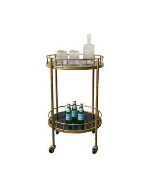 Antique Brass Trolley Marble Top