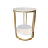 Marble Look Side Table 2 Tier Round