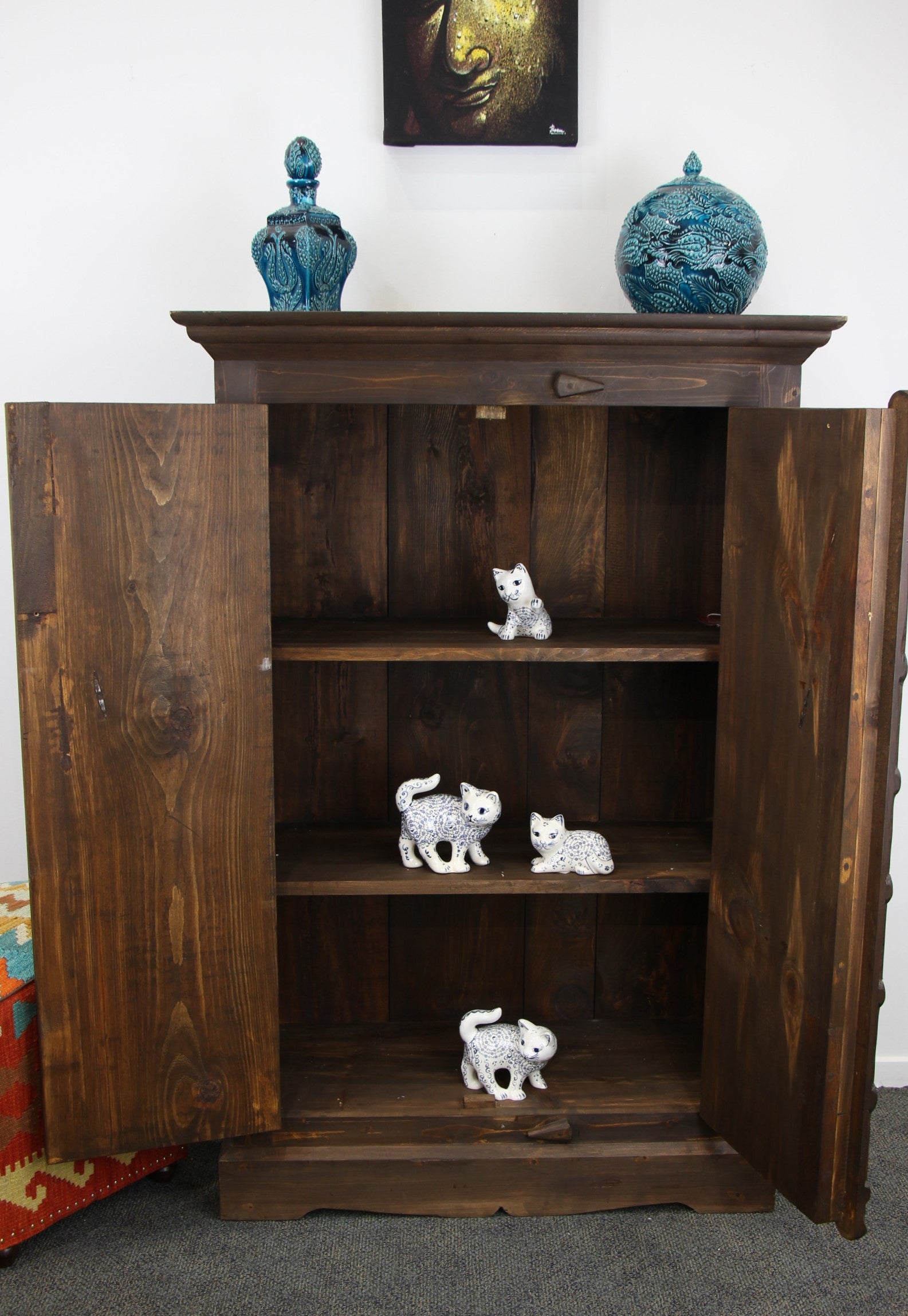 Hand Carved Wall Unit