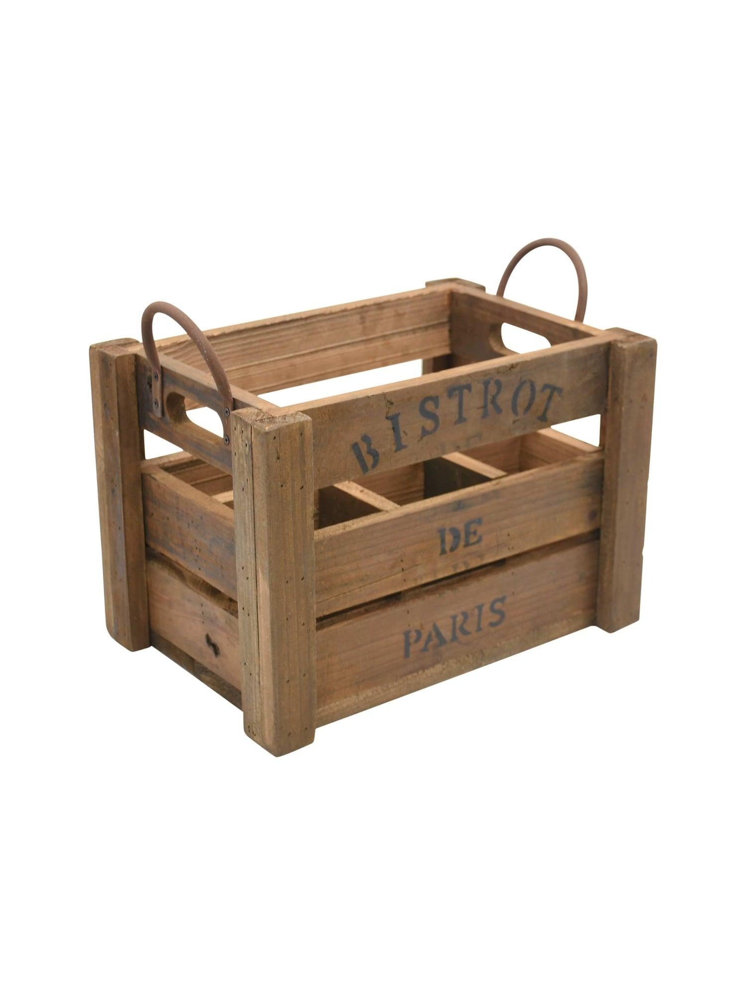 Wine Crate With Metal Handles