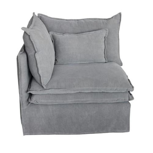 Malta Double Cushion Sectional Corner Left - Grey