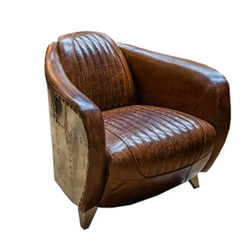 Mustang Aged Leather Armchair - Vintage Cigar