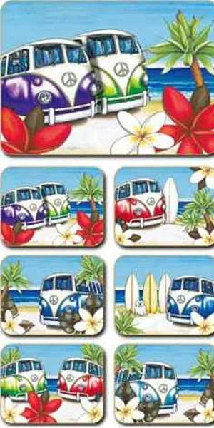 Placemats Beach Kombi S/6