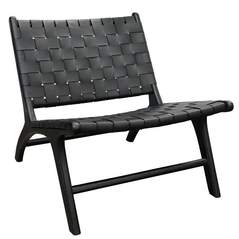 London Lazy Leather Chair Black