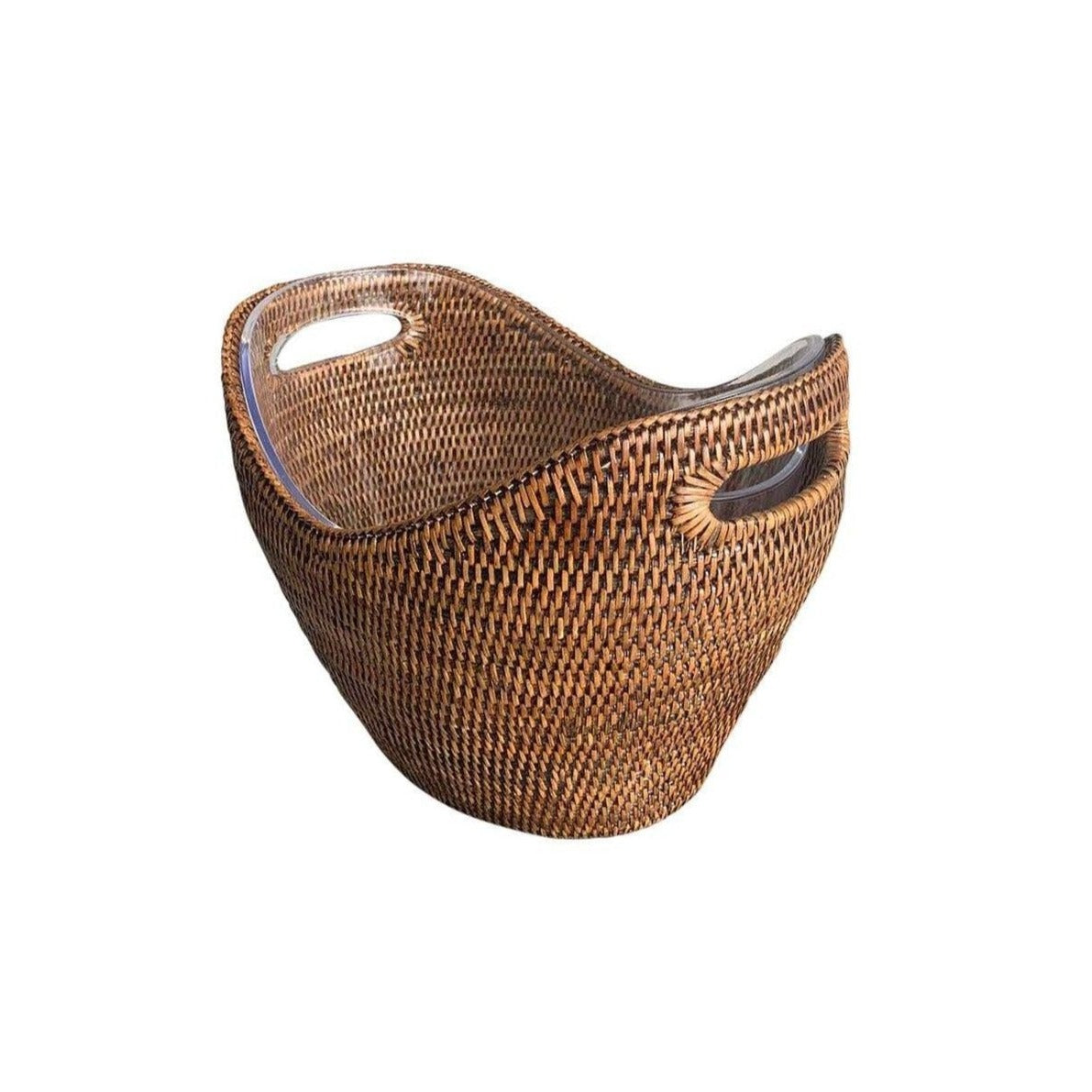 Ice Bucket Rattan With Plastic Insert