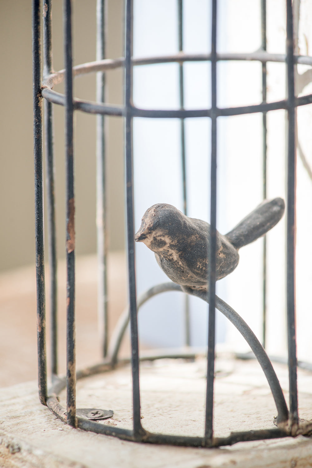 Bird in Cage Bookends - Pair