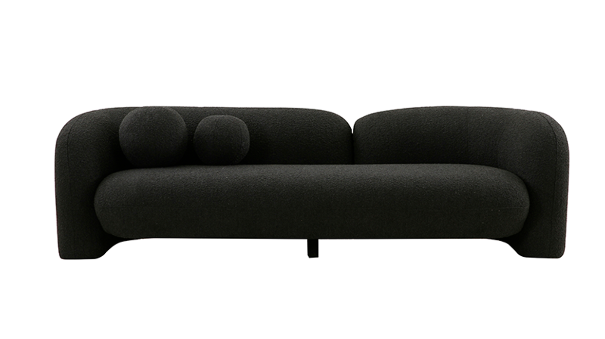 Seattle 3 Seat Boucle Sofa - Charcoal