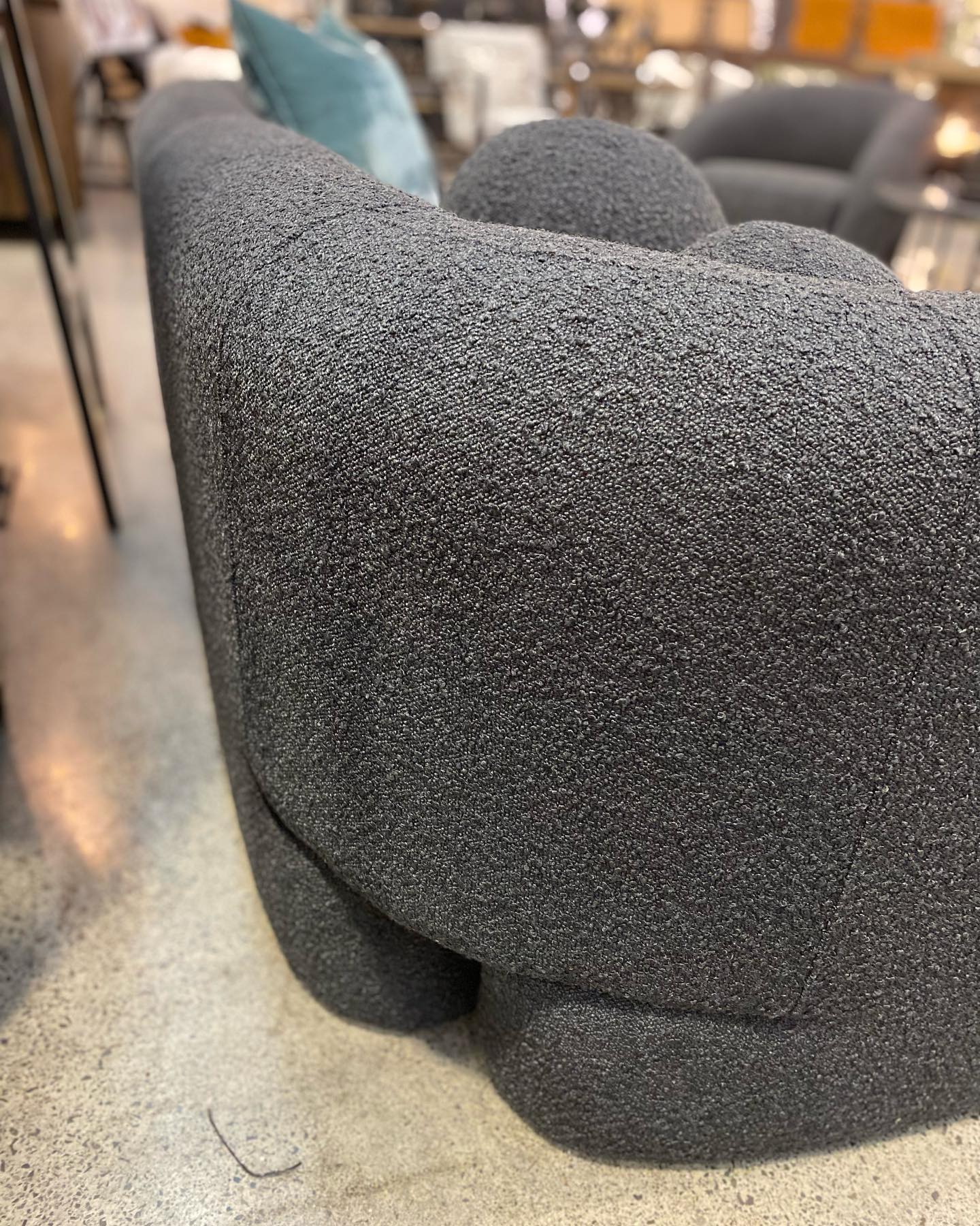 Seattle 3 Seat Boucle Sofa - Charcoal