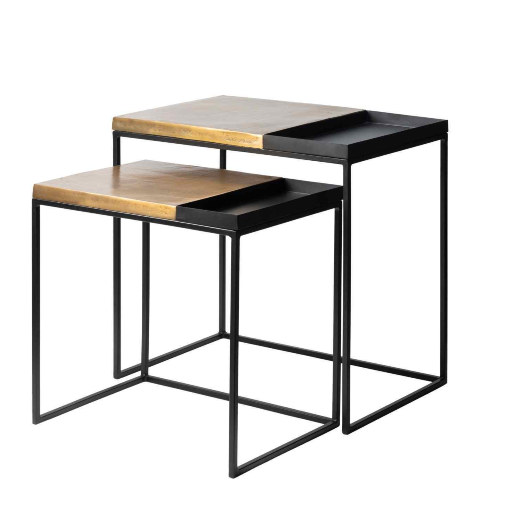 Verona Aluminium & Iron Side Table Nest/2