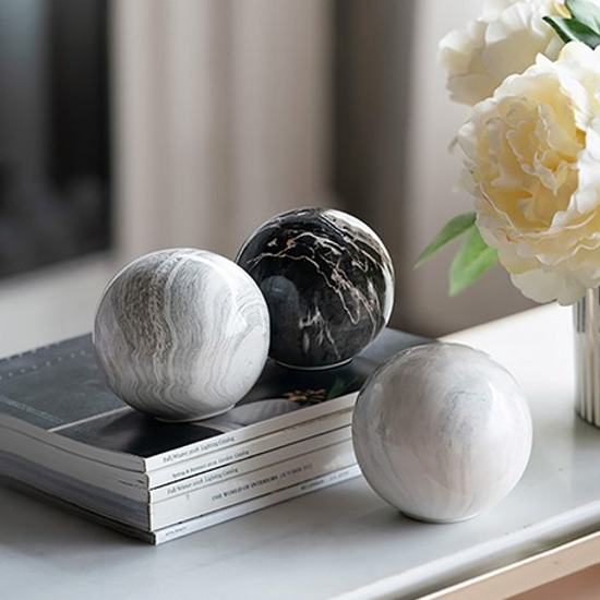 Marbleized Ball Accents Set of 3