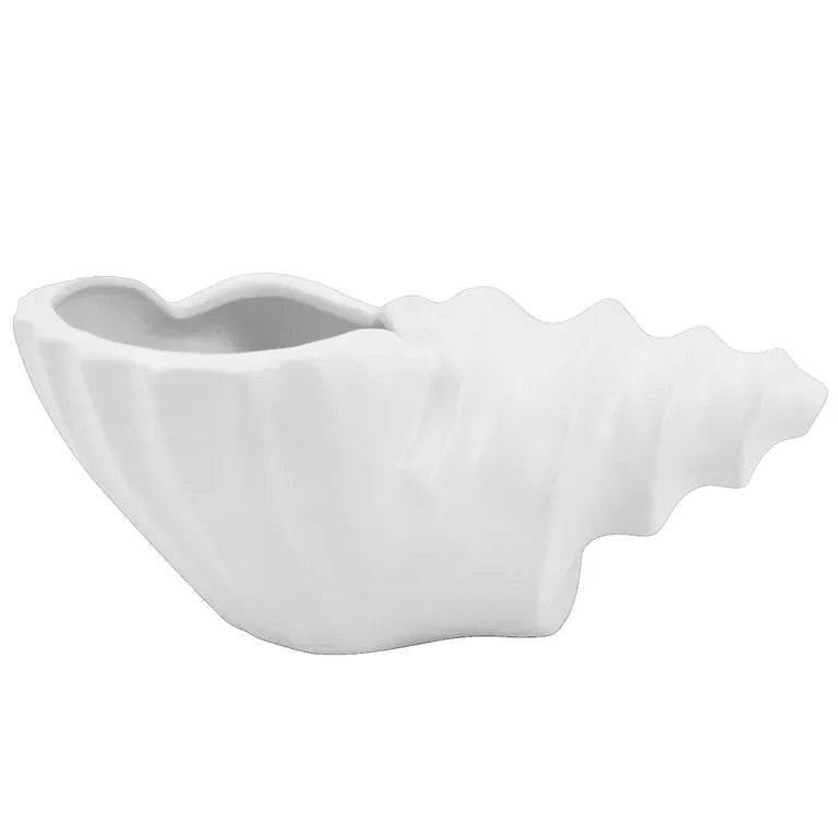 Conch Shell Planter White