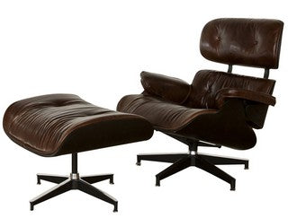 Eames chair & footstool vintage cigar