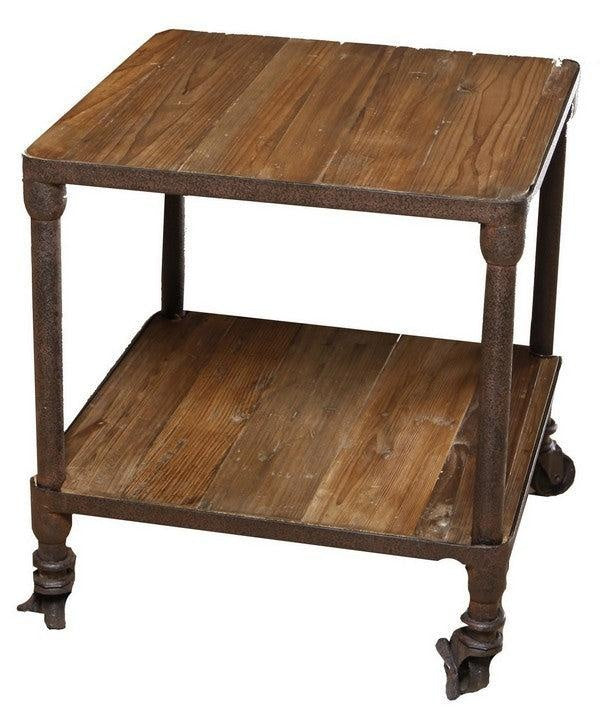 Industrial 2 Tier Trolley Side Table