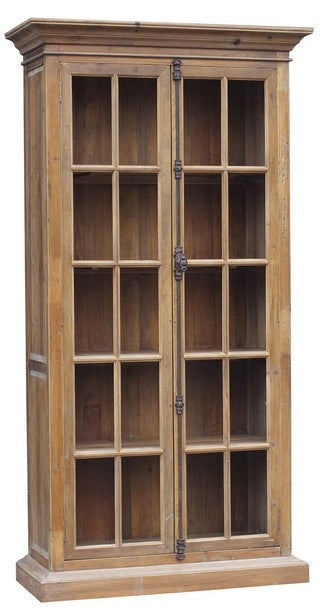 Book case with 2 full length doors old pine