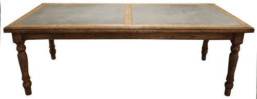 Dining Table Zinc Panel Top - Old Elm Zinc Top